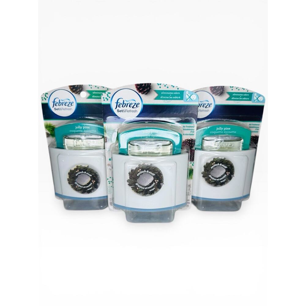 3 New Febreze Set & Refresh Jolly Pine Discontinued Scent Holidays